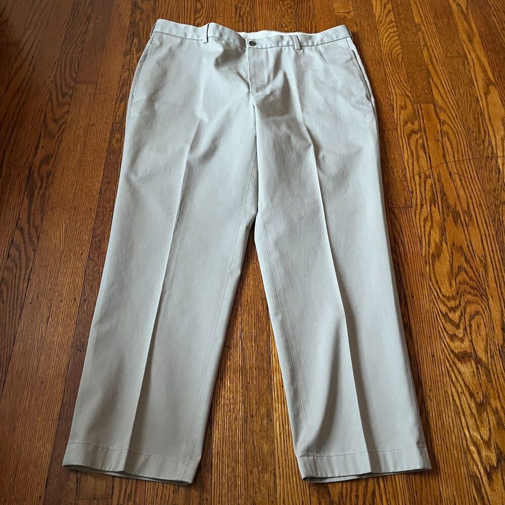 Brooks Brothers 346 Clark Advantage Chino Pants Mens W40 L30 Khaki Flat Front
